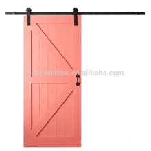 Fashion Design pink paint color pine larch cherry wood High Quality Wooden Fairy sliding barn Door